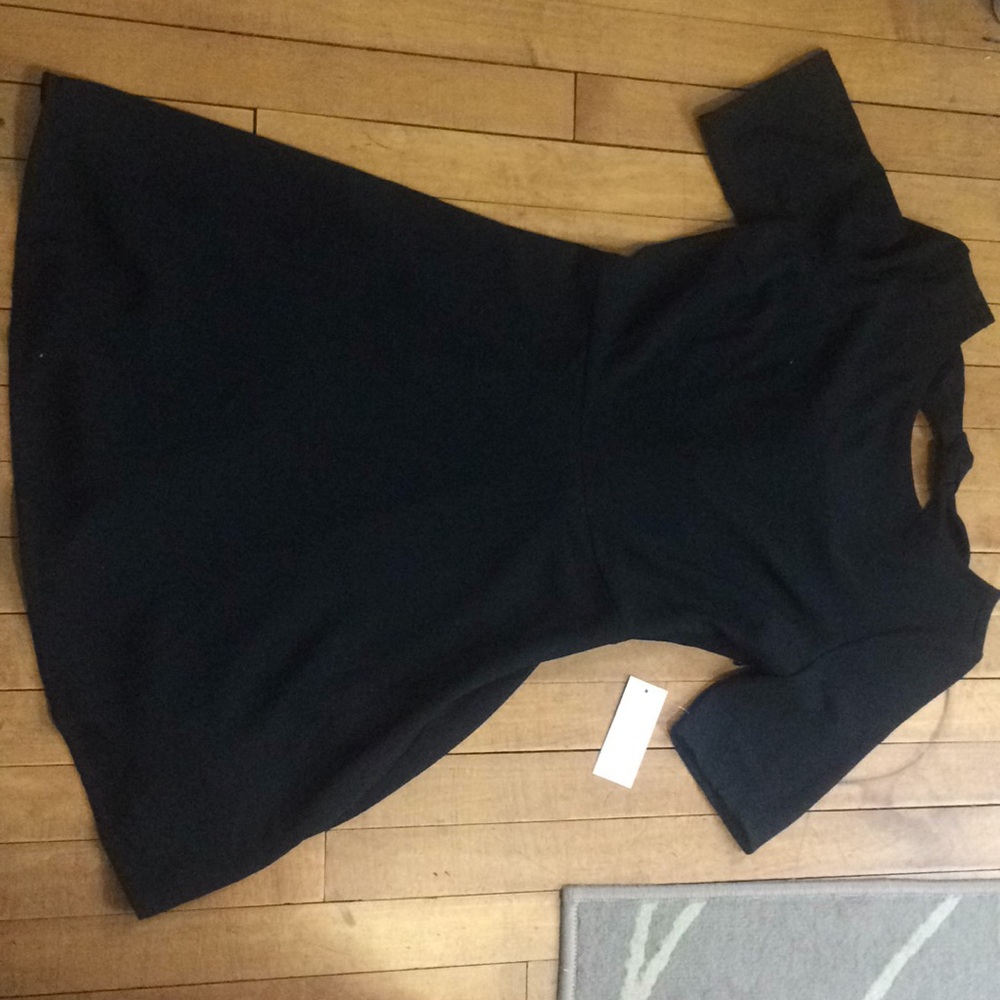 Short black skater dress